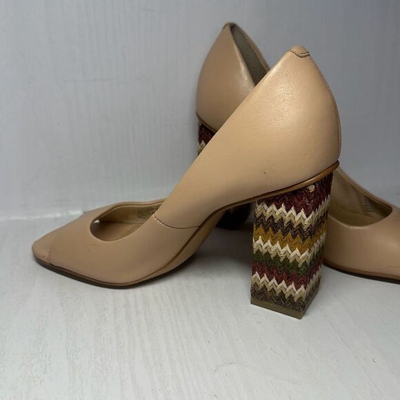 Katy Perry The Catie Chunky Block Heels Open Peep Toe Nude Size 6.5 - Picture 5 of 9